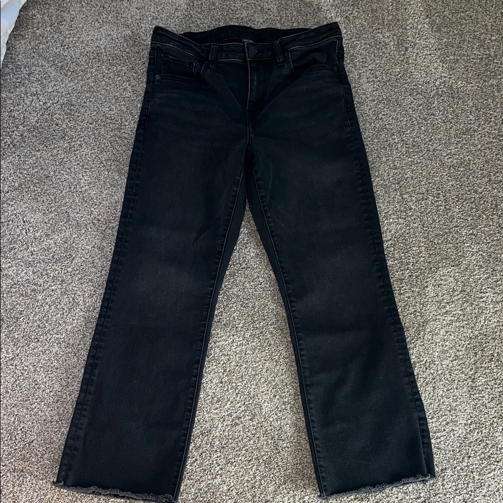 American Eagle high-rise kick boot crop black jean size 8